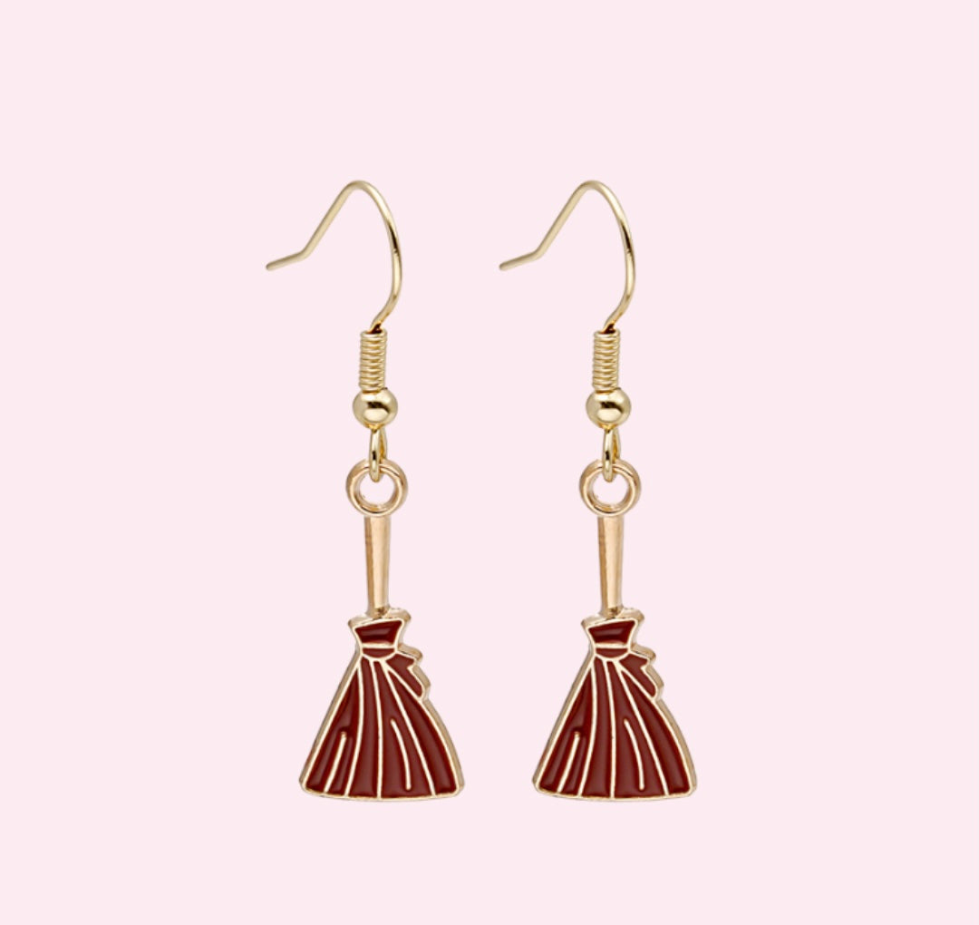 Pumpkin Earring, Minimalist Ghost Earrings, Halloween, Handmade Jewelry, Witch Earrings
