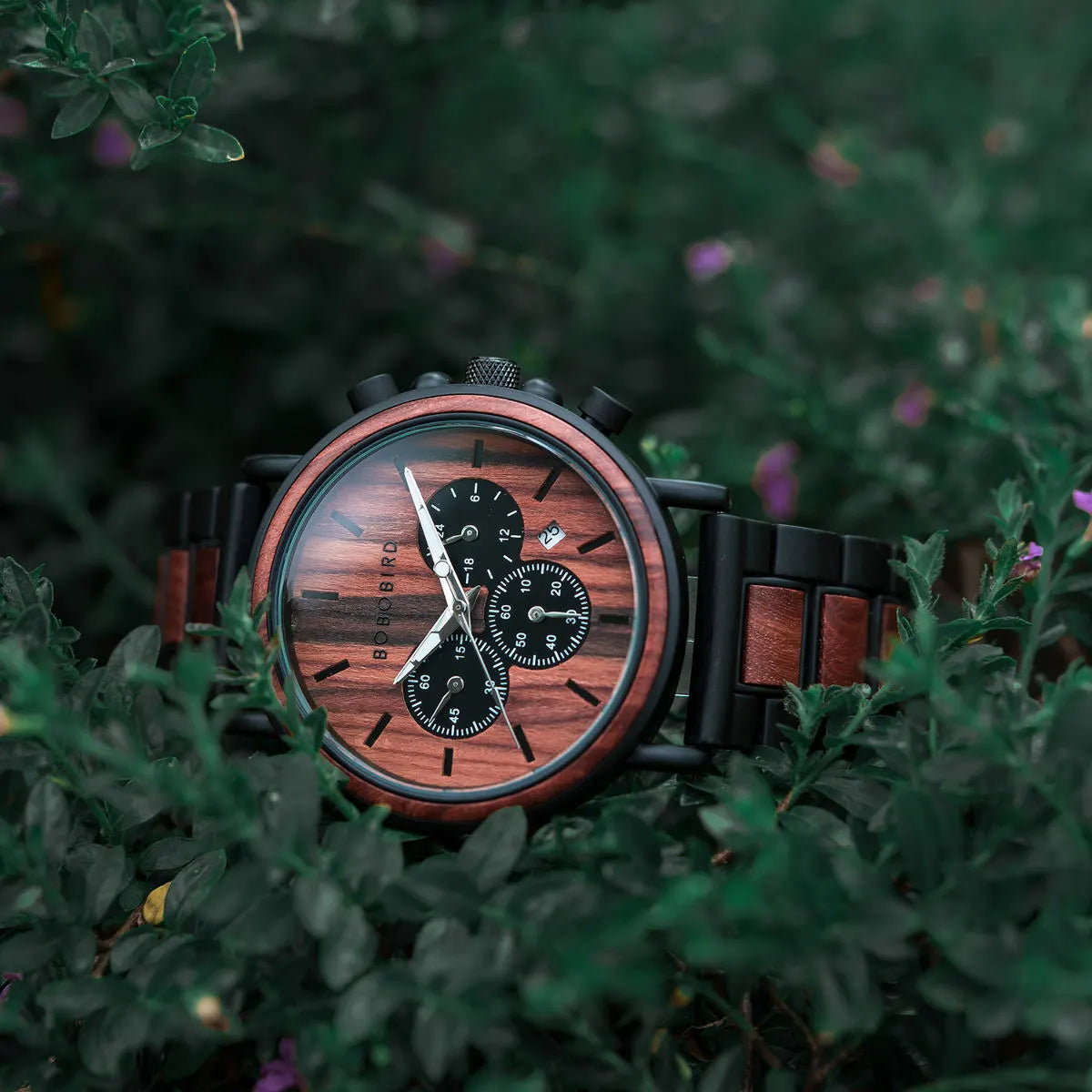 BOBO BIRD Wooden Men Watches Relogio Masculino Top Brand Luxury Stylish Chronograph Military Watch Great for Man OEM