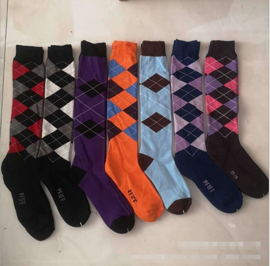 Special Equestrian Socks Men and Women Knight Long Socks Random Delivery Blue Series Knight Long Socks Blue Grey