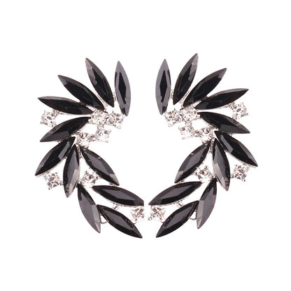 LUBOV Shining Rhinestone Wings Stud Earrings Acrylic Crystal Stone Women Piercing Earrings Trendy Wedding Jewelry Christmas