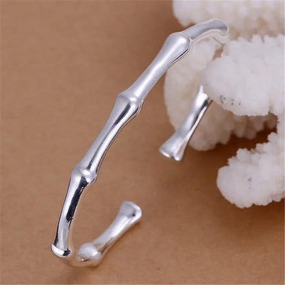 925 Silver Color Exquisite Luxury Gorgeous Fashion Wedding Women Lady Bracelet Bangle Charm Stamped  Nice Birthday