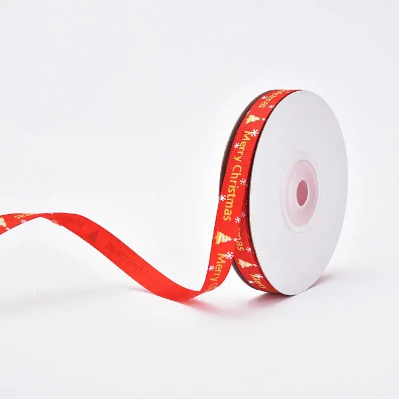 10Yards Christmas Decoration Ribbon DIY Handmade Printed  Polyester Party Christmas Wedding Party Packing Gilding Ribbon