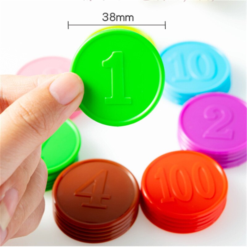 10pcs/Lots!Plastic Poker Chip for Gaming Tokens Plastic Coins Family Club Board Games Toy Creative for Children