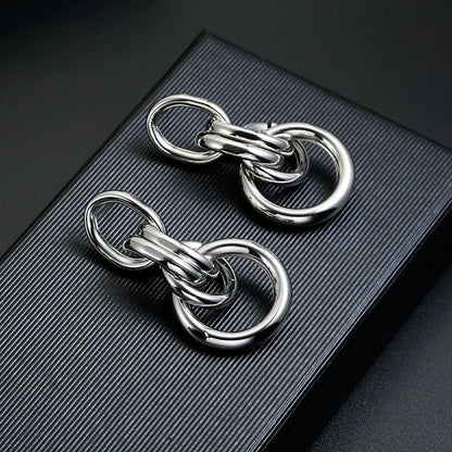 ZA Metal Maxi Statement Vintage Clip on Earrings Without Piercing  for Women Earrings Party Jewelry