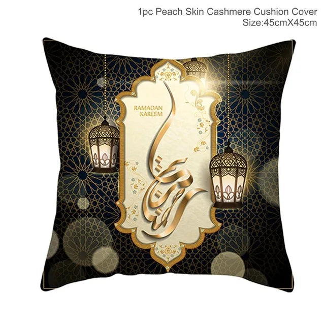 Ramadan MUBARAK Cushion Cover Eid Mubarak Decoration Islamic Muslim Party Favors Islam Eid Al Adha Ramadan Kareem 45x45cm