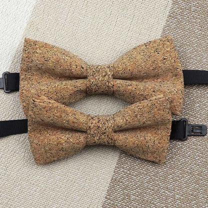 Fashion New Cork Wood Kids Bow Ties Novelty Handmade Fancy Bowtie Adjustable Butterfly Party School Children Accessories