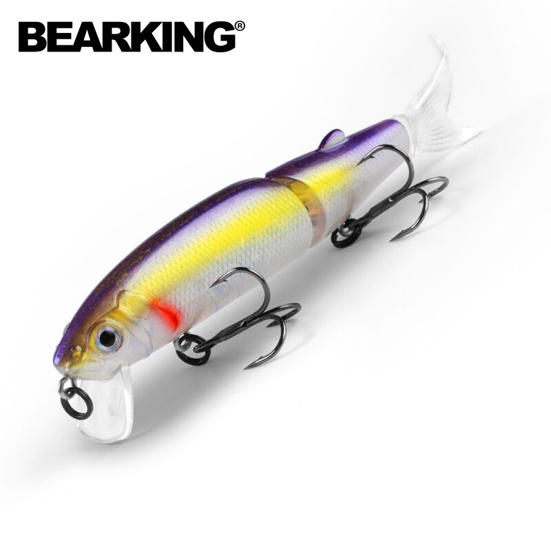 Bearking 11.3cm 13.7g  Hot Fishing Lure Minnow Quality Professional Bait Swim Bait Jointed Bait Equipped Black or White Hook