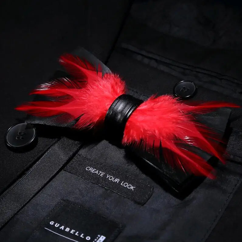 RBOCOTT Feather Bow Ties Men's Luxury Bowtie With Box Fashion Peacock Feather Bow Ties for Men Business Party Wedding