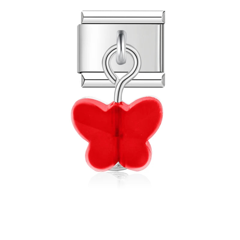 Hapiship 9mm Width New Original Daisy I Love You Heart Flower Italian Charm Fit Bracelet Stainless Steel Jewelry Making DJ047