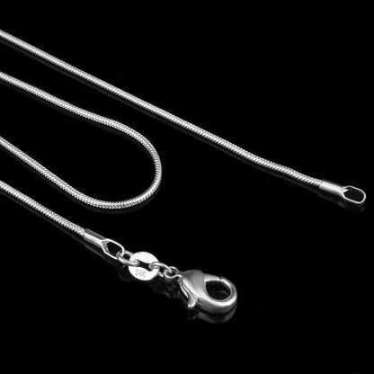 925 Sterling Silver 1mm Snake Chain Necklace for Men Silver Fashion Jewelry Women Necklace 16 18 20 22 24INCH