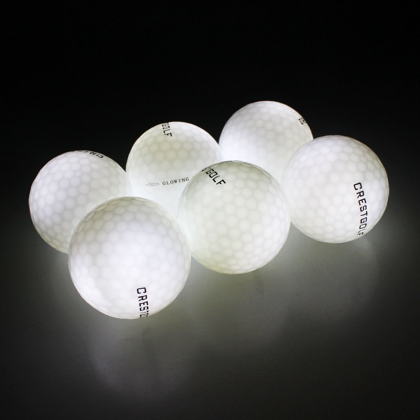 10 Pack Crestgolf Glow in the Dark Golf Balls for Night Light Up LED Golf Ball Six Colors for Your Choice