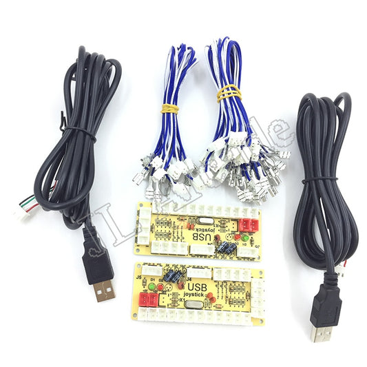 DIY Zero Delay Arcade USB Encoder PC to Joystick Fighting Games Replacement Parts Encoder Board +Wire Cables