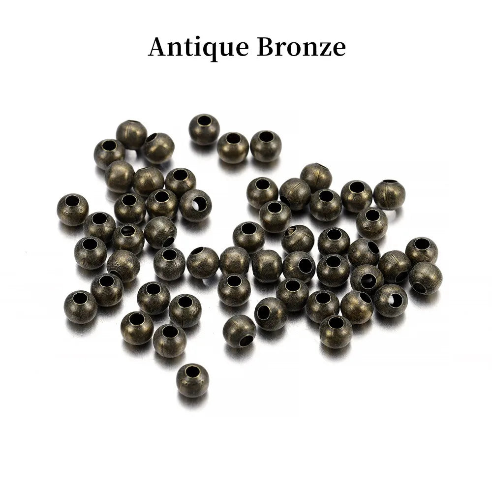 30-500pcs/Lot 2 2.5 3 4mm Gold Color Round Spacer Beads Ball End Seed Metal Bead for Jewelry Making Findings Accessories Supplie