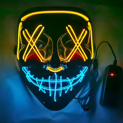 2022 Halloween Mask LED Light Up Mask Scary Mask for Festival Cosplay Halloween Costume Masquerade Parties,Carnival
