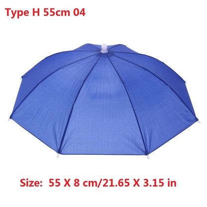Foldable Head Umbrella Hat Anti-Rain Anti-Uv Outdoor Fishing Caps Portable Travel Hiking Beach Fish Tackle Iscas Pesca Rain Gear