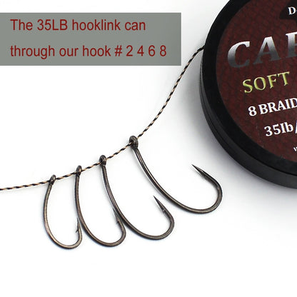 20M Carp Fishing Line 8 Strands Braided Carp Hooklink Camo Brown Soft Hook Link Line 15/25/35lb Carp Rig Wire for Fishing Tackle
