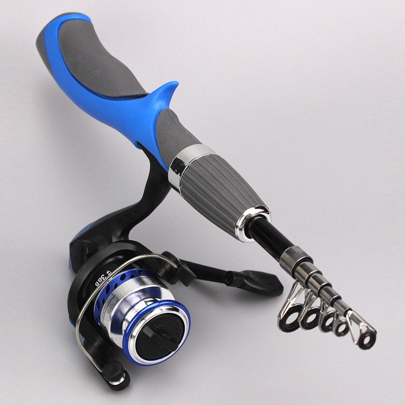 Carbon Fiber Rod Superhard Boat Ice Fly Lure Fishing Rod With High Quality Fishing Reel Fishing Tackle Set De Pesca 1.4m Length