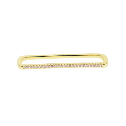 Fashion Women Jewelry 1 Piece Ear Cuff No Piercing Ear Clip White Rainbow Cz Rectangle Cuff Earring