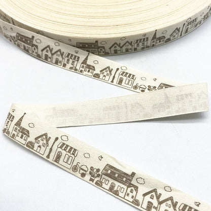 New 5yards 15mm Christmas Printed Polyester Cotton Ribbon DIY Wedding Christmas Party