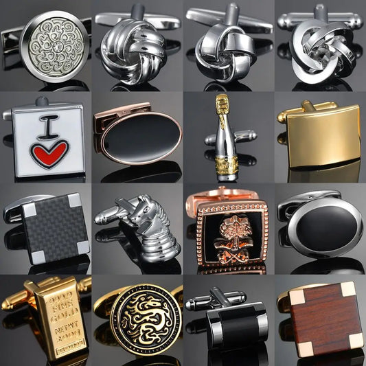 New Arrive Shirt Cufflinks Festival Christmas Cuff Links for Wedding Party Fashion Wooden/Knot/Dragon Men Sleeve Shirt Cufflinks