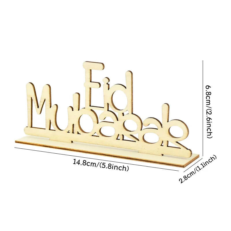 Eid Mubarak Wooden Ornament Ramadan Decorations for Home Islamic Muslim Party Supplies Eid Al Adha Favor Ramadan Kareem