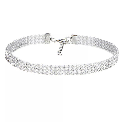 SUMENG 2024 European Style Women Bundle Neck Element Necklace Jewelry Punk Hip Hop Choker Inlay Rhinestone Collar