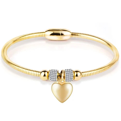 Drop Shipping Fashion Woman Bracelet and Bangles With Magnetic Clasp Women Stainless Steel Bracelet Bangles Jewelry