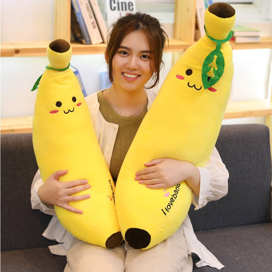 40-100cm Giant Soft Cartoon Smile Banana Plush Toys Stuffed Fruit Cushion Pillow Creative Girls Valentine's Plush Toy Doll