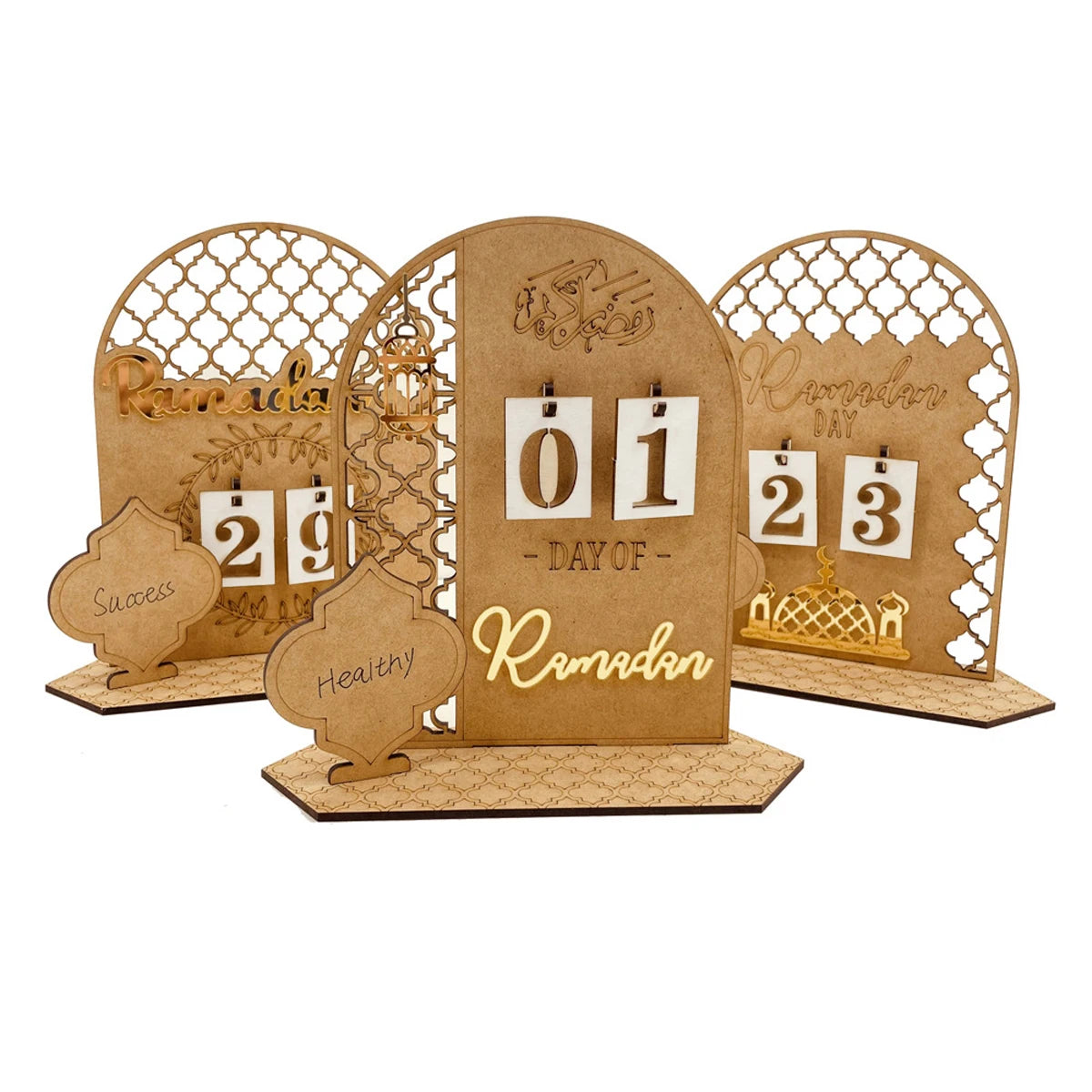 Ramadan Countdown Calendar Eid Mubarak Wooden Ornament 2024 Ramadan Decoration for Home Islam Muslim Party Decor Ramadan Kareem