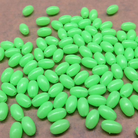 200 PCS/Lot Oval Hard Fishing Bead Luminous Plastic Float Bobber Stopper Hook Lure Accessories