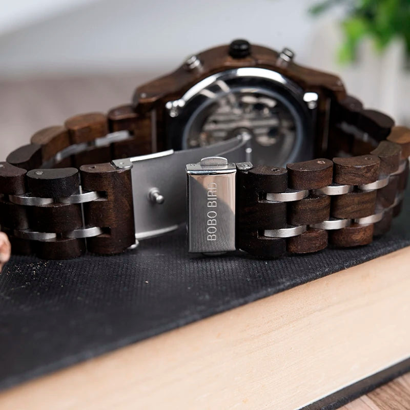 BOBO BIRD Mechanical Watches Men Top Brand Luxury Wooden Watch Montre Homme Automatique W-Q27