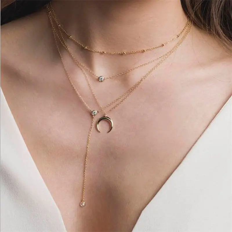 Sequins Multi Layer Long Necklaces Pendant Bohemian Pendant Necklace for Women Bijoux Jewelry Accessories