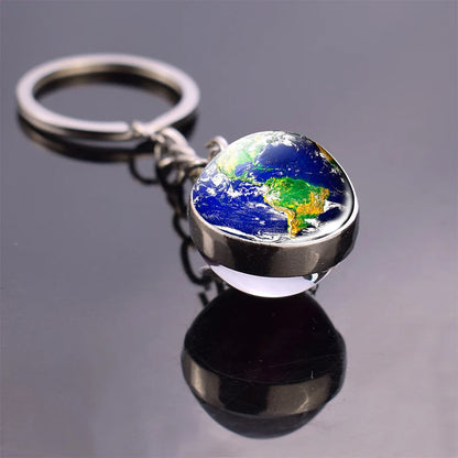 Vintage World Map Keychain Globe Earth Pendant Key Chain Americas Europe Australia Map Keychain Keyfob Christmas