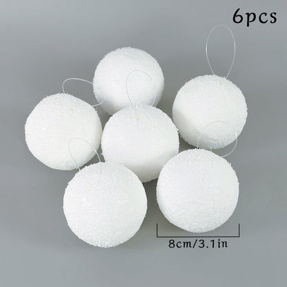 10/8/6cm Shatterproof White Foam Christmas Balls for Xmas Tree Decor Christmas Ornament Christmas Tree Decorations