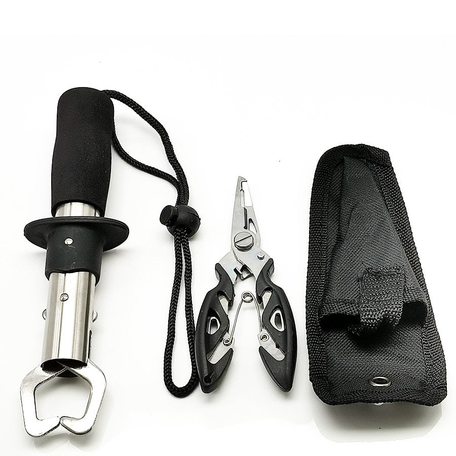 BODECIN Cutter Plier Scissor Fish Gripper Plier Set Nipper Pincer Snip Fishing Lure Lipgrip Accessory Tool Clip Grabber Trigger