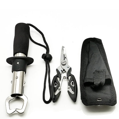BODECIN Cutter Plier Scissor Fish Gripper Plier Set Nipper Pincer Snip Fishing Lure Lipgrip Accessory Tool Clip Grabber Trigger