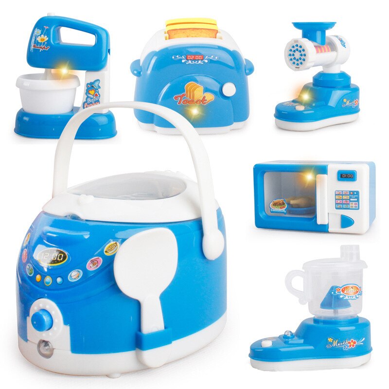 1pcs Children Kitchen Pretend Play Toys Light-Up & Sound Simulation Kitchen Toys Household Appliances Toy for Kids Children Baby