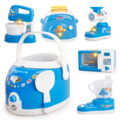 1pcs Children Kitchen Pretend Play Toys Light-Up & Sound Simulation Kitchen Toys Household Appliances Toy for Kids Children Baby