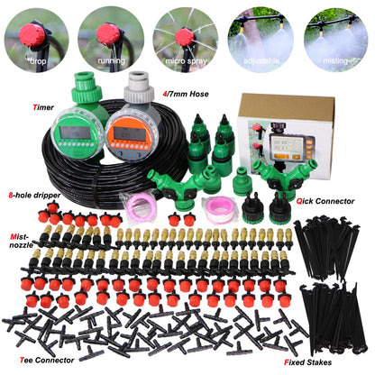 MUCIAKIE 5m-50m Automatic Garden Watering System Kits Self Garden Irrigation Watering Kits Micro Drip Mist Spray Cooling System