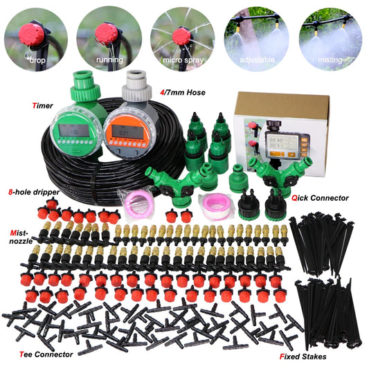 MUCIAKIE 5m-50m Automatic Garden Watering System Kits Self Garden Irrigation Watering Kits Micro Drip Mist Spray Cooling System