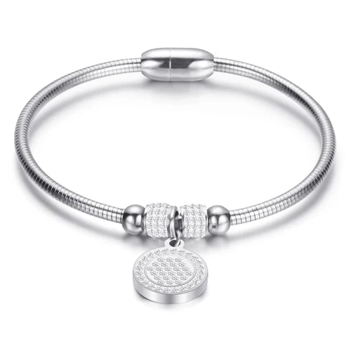 Drop Shipping Fashion Woman Bracelet and Bangles With Magnetic Clasp Women Stainless Steel Bracelet Bangles Jewelry