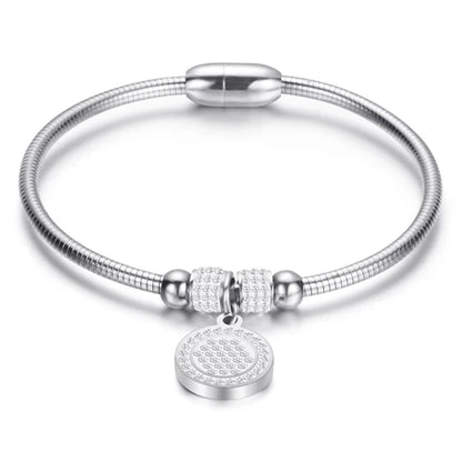 Drop Shipping Fashion Woman Bracelet and Bangles With Magnetic Clasp Women Stainless Steel Bracelet Bangles Jewelry