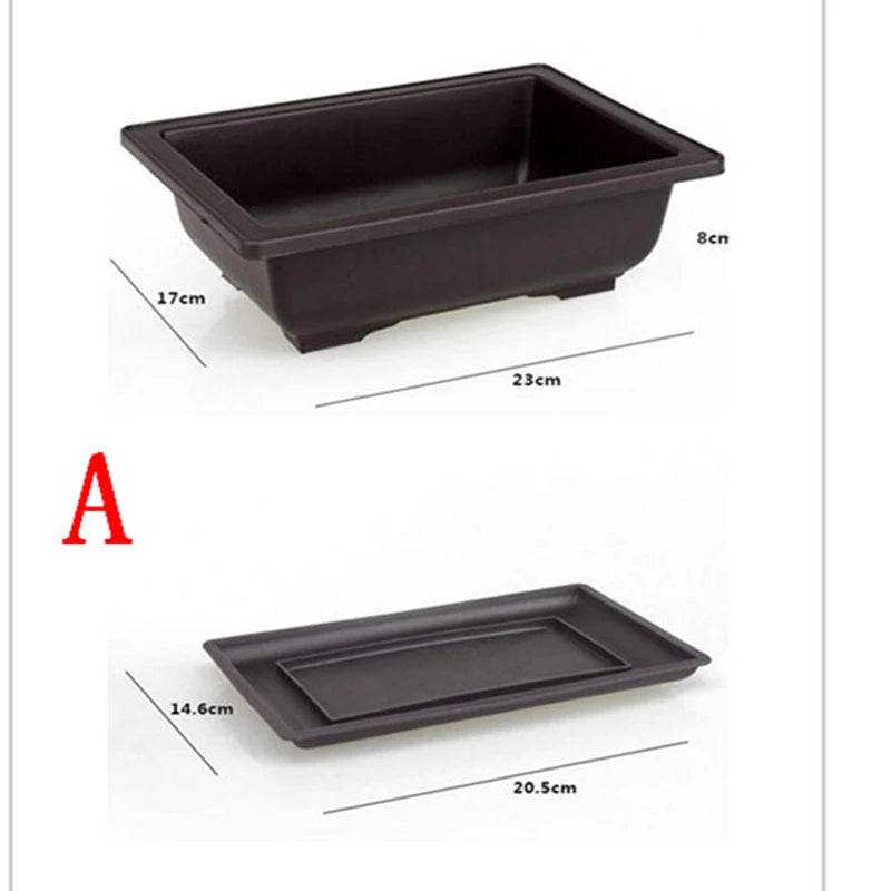 Imitation Tray for Imitation Plastic Rectangle Flower Pots Tray Suitable S & M & L Imitation Purple Sand Balcony Flower Pots 1p