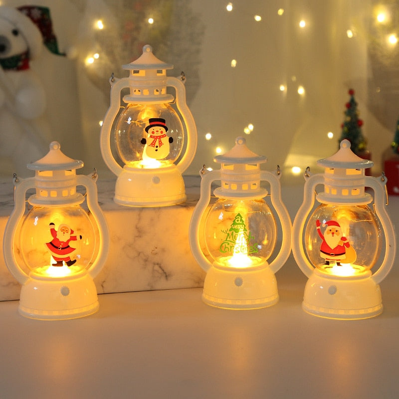 Christmas Portable Small Oil Lamp Led Light Christmas Decorations for Home Christmas Ornament Xmas Navidad Natal New Year 2023