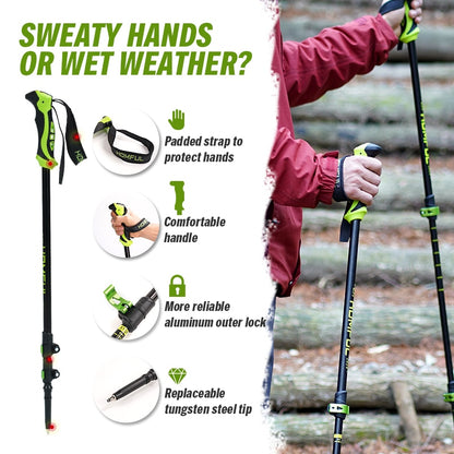 Homful/Hitorhike for Nordic Walking Sticks Camping Hiking Ultralight Adjustable Telescopic Alpenstock Trekking Poles Climbing
