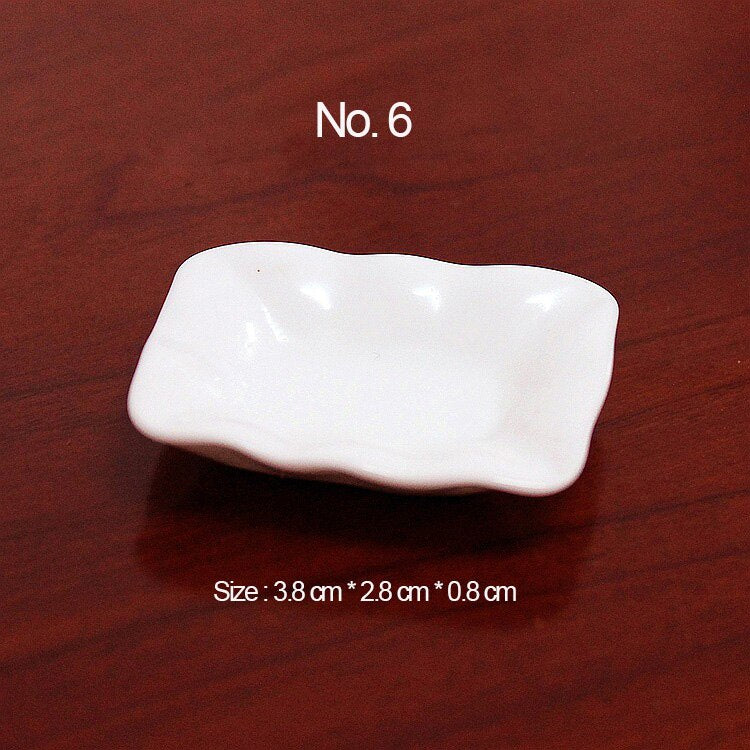 10pcs White Plate Dishes Simulation Plates Miniature Pretend Play Kitchen Toys Dinner Tableware Doll House Accessories Kids