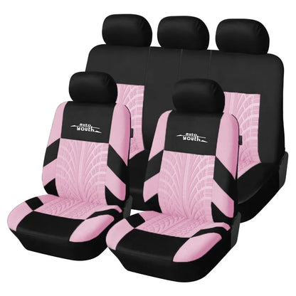 AUTOYOUTH Car Seat Covers Full Set Car Seat Protector Auto Seat Covers Polyester Fabric Universal Fits Most Cars Covers Orange