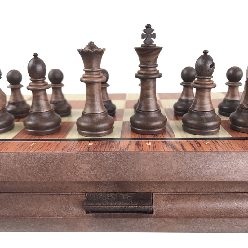 High-Grade Chess Plastic Folded Board International Magnetic Chess Set Exquisite Chess Puzzle Games Board Game Yernea