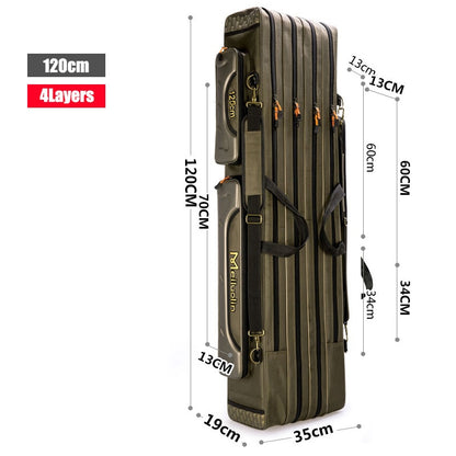 80cm 110cm 120cm Thick Oxford Fishing Bags Foldable Fishing Rod Fishing Pole Tools Storage Bag Large Capacity Pesca Bag XA114G