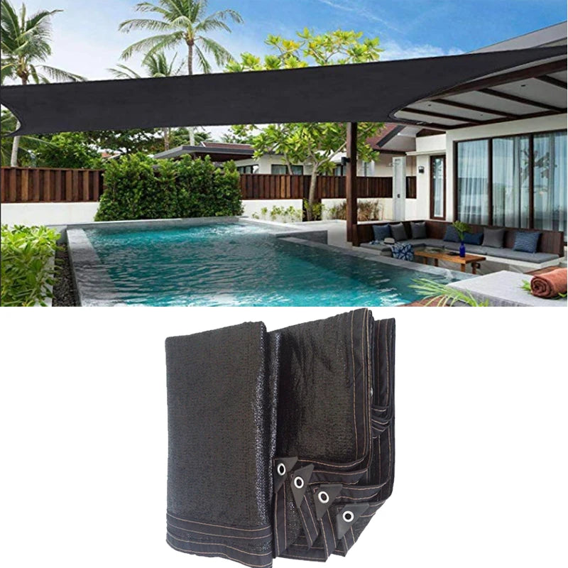 Sun Shade Sail Black HDPE Sunshade Net Sun Shelter Outdoor Garden Sunblock Shade Cloth Patio Cover Anti-Uv Car Cover 2m 4m 5m 6m